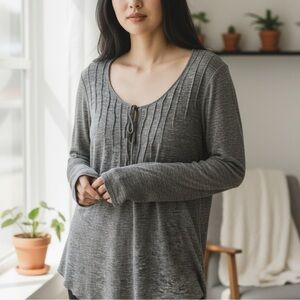 Sundance Babydoll Top Linen Grey Size M